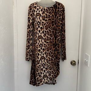 Grecerelle animal Print Bodycon Mob Wife Dress 2XL long‎ sleeve club summer